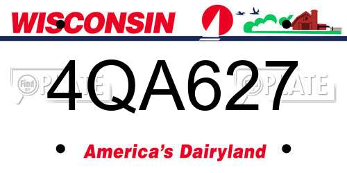 4QA627 Wisconsin License Plate