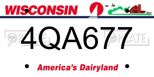 4QA677 Wisconsin License Plate
