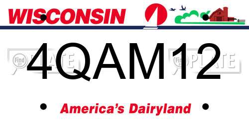 4QAM12 Wisconsin License Plate