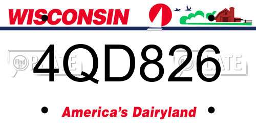 4QD826 Wisconsin License Plate