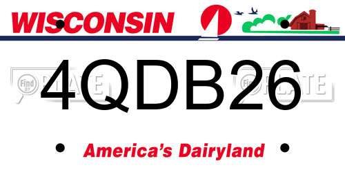 4QDB26 Wisconsin License Plate