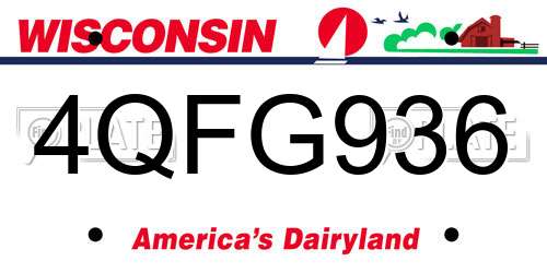 4QFG936 Wisconsin License Plate