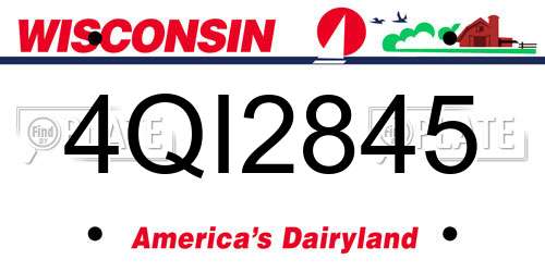 4QI2845 Wisconsin License Plate