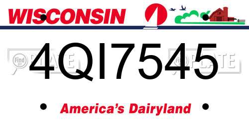 4QI7545 Wisconsin License Plate