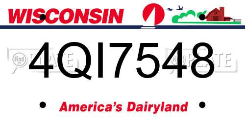4QI7548 Wisconsin License Plate