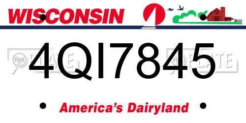 4QI7845 Wisconsin License Plate