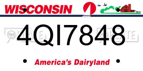 4QI7848 Wisconsin License Plate
