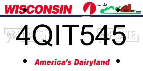 4QIT545 Wisconsin License Plate