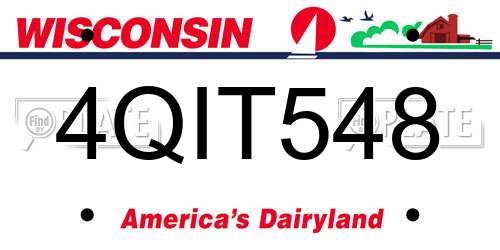 4QIT548 Wisconsin License Plate