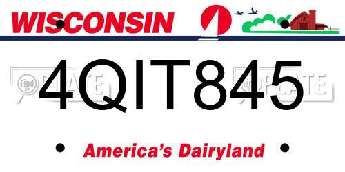 4QIT845 Wisconsin License Plate