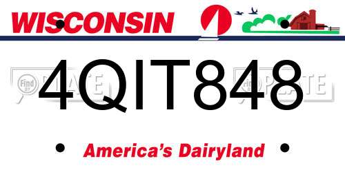 4QIT848 Wisconsin License Plate
