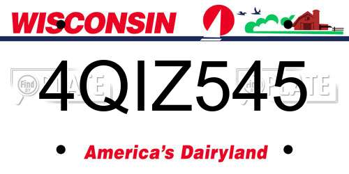 4QIZ545 Wisconsin License Plate
