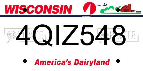 4QIZ548 Wisconsin License Plate