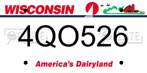 4QO526 Wisconsin License Plate