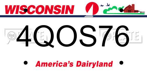 4QOS76 Wisconsin License Plate