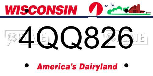 4QQ826 Wisconsin License Plate