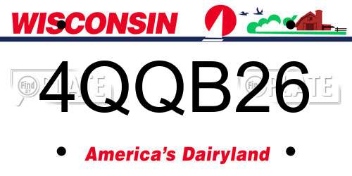 4QQB26 Wisconsin License Plate