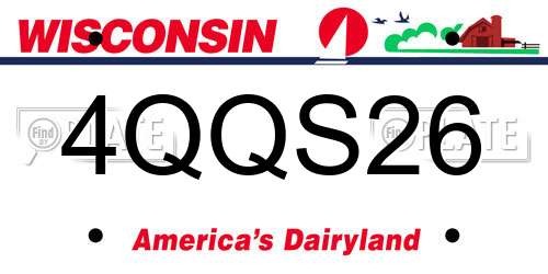 4QQS26 Wisconsin License Plate