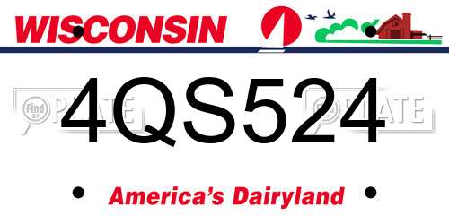 4QS524 Wisconsin License Plate