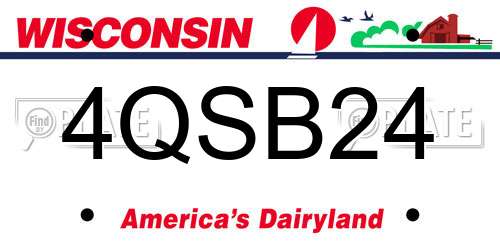 4QSB24 Wisconsin License Plate