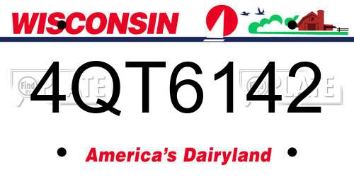 4QT6142 Wisconsin License Plate