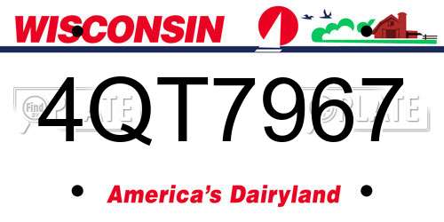 4QT7967 Wisconsin License Plate