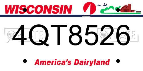 4QT8526 Wisconsin License Plate