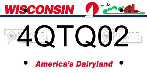 4QTQ02 Wisconsin License Plate
