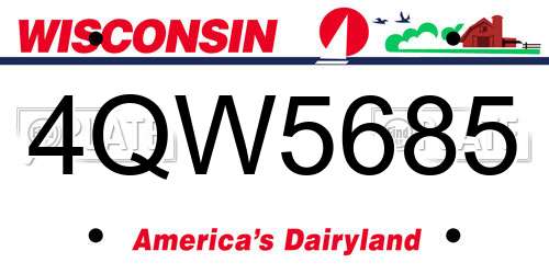 4QW5685 Wisconsin License Plate