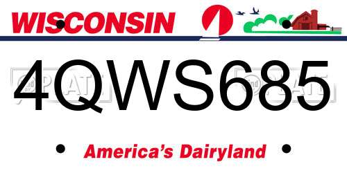 4QWS685 Wisconsin License Plate