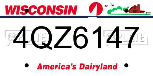 4QZ6147 Wisconsin License Plate