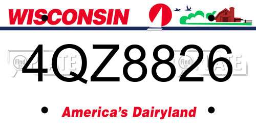 4QZ8826 Wisconsin License Plate