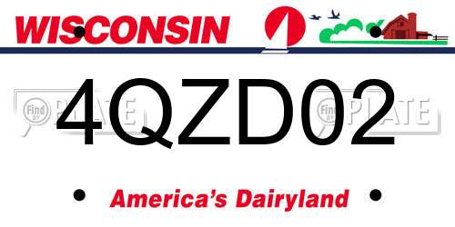 4QZD02 Wisconsin License Plate