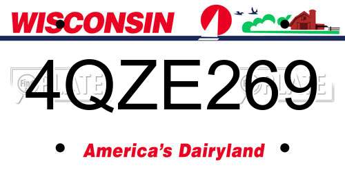 4QZE269 Wisconsin License Plate
