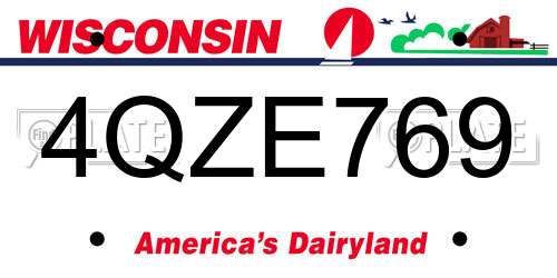 4QZE769 Wisconsin License Plate