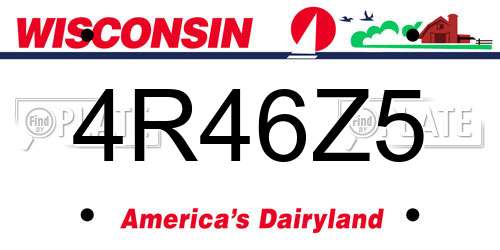 4R46Z5 Wisconsin License Plate