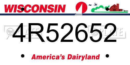 4R52652 Wisconsin License Plate