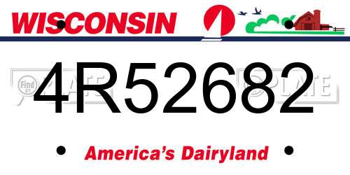 4R52682 Wisconsin License Plate
