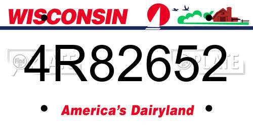 4R82652 Wisconsin License Plate