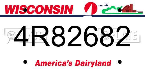 4R82682 Wisconsin License Plate