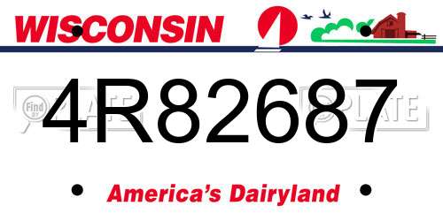 4R82687 Wisconsin License Plate