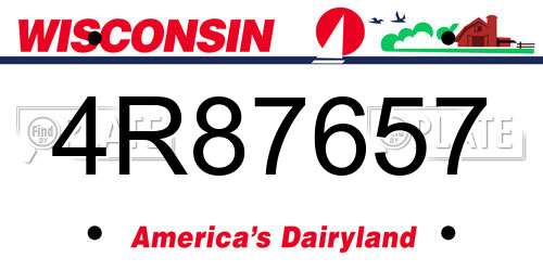 4R87657 Wisconsin License Plate