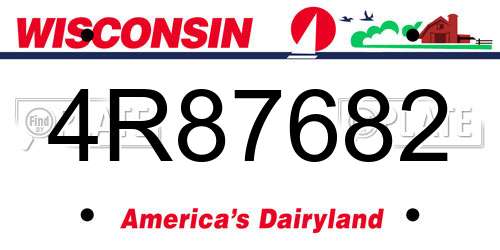 4R87682 Wisconsin License Plate