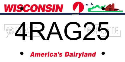 4RAG25 Wisconsin License Plate