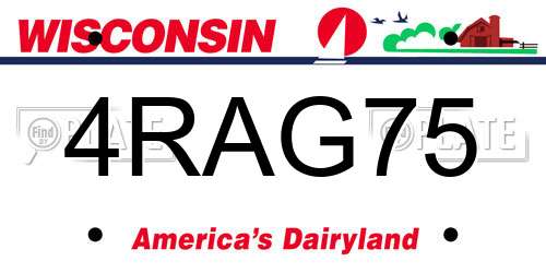 4RAG75 Wisconsin License Plate