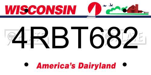 4RBT682 Wisconsin License Plate