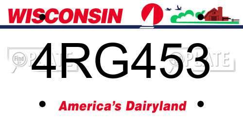 4RG453 Wisconsin License Plate