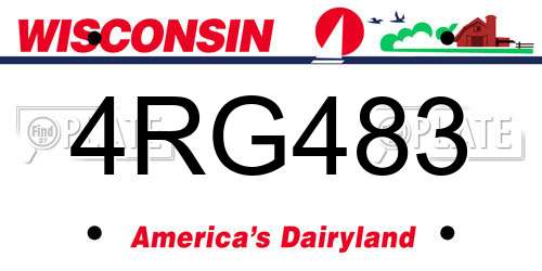 4RG483 Wisconsin License Plate