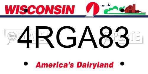 4RGA83 Wisconsin License Plate