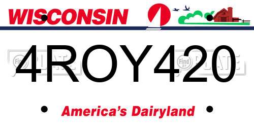 4ROY420 Wisconsin License Plate